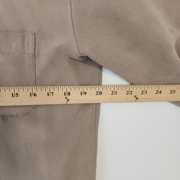 Vintage Covington Sueded Shirt Button Up Tan Beige Long Sleeve Mens Small - Picture 9 of 10